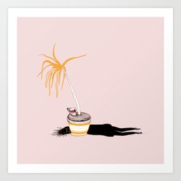 Watering the Plants with Vino Art Print
