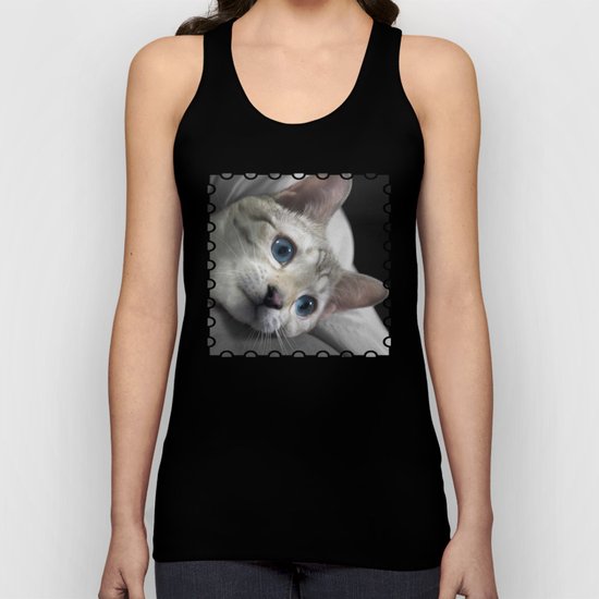The Blue Ice in the Snow Bengal Cat's Eyes Unisex Tank Top