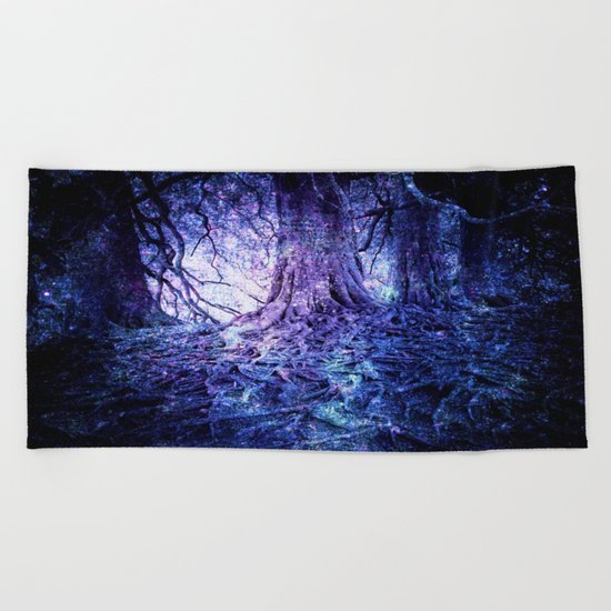 The Wishing Tree : Purple Blue Beach Towel