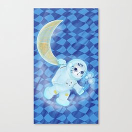 ZuneZuMee Astronaut riding the moon  Canvas Print