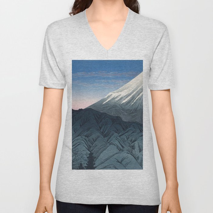 Mount Fuji From Hakone V Neck T Shirt