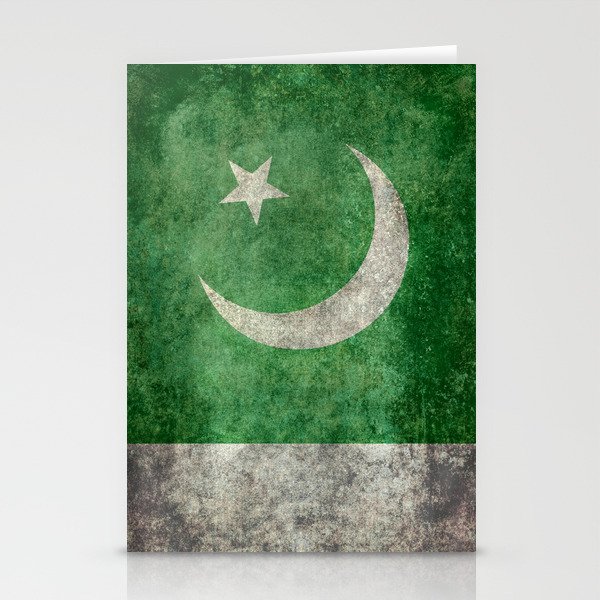 Pakistani flag grungy style Stationery Cards