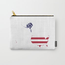 Flag Map of USA with Alaska & Hawaii  Carry-All Pouch