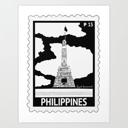 Rizal Monument in the Philippines Stamp Art Print