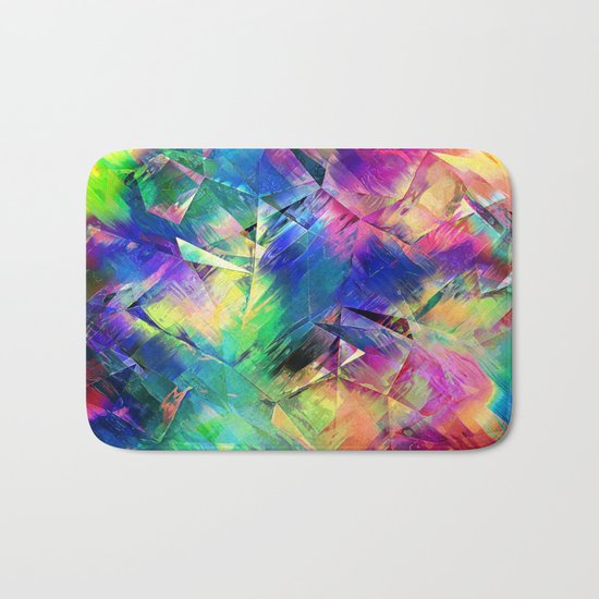 Abstract Colorful Shapes and Textures Bath Mat