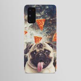Pug in flying pizza space Android Case