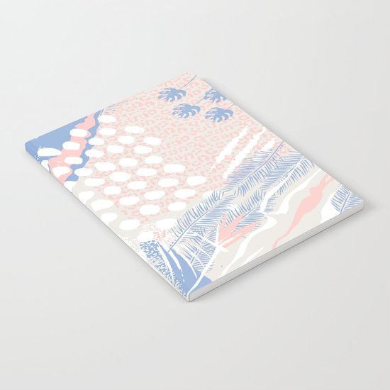 wild cats winter print (rose quartz and serenity) Notebook
