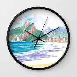 Beach Dreams Praia de Ipanema Rio de Janeiro Brazil Wall Clock