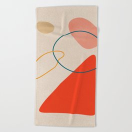 Nordic Organic Abstract Shapes Beach Towel