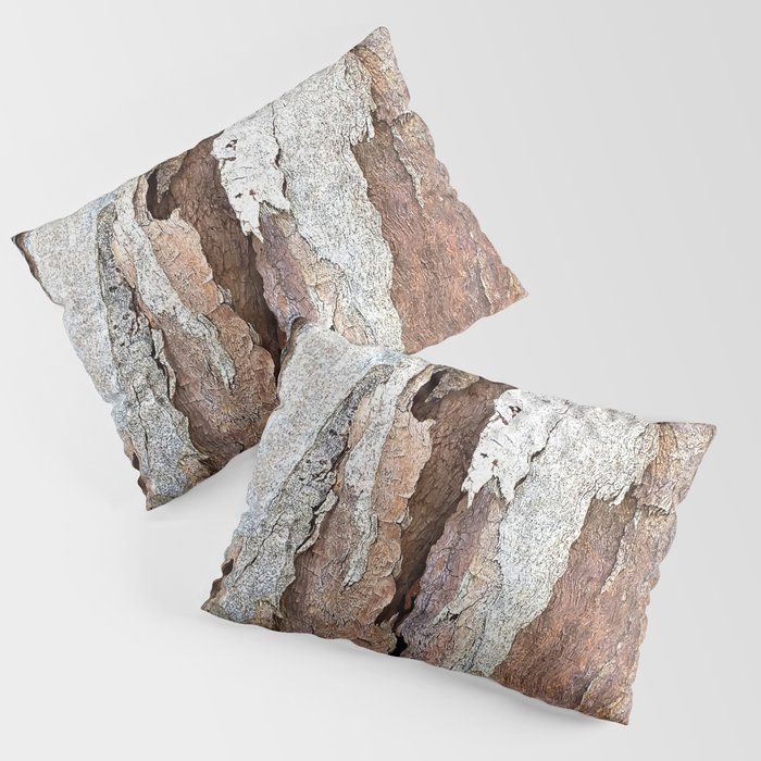 Eucalyptus Tree Bark and Wood Abstract Natural Texture 64 Pillow Sham