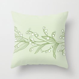 Elegant Lily of the valley ~ dusty pale green Throw Pillow
