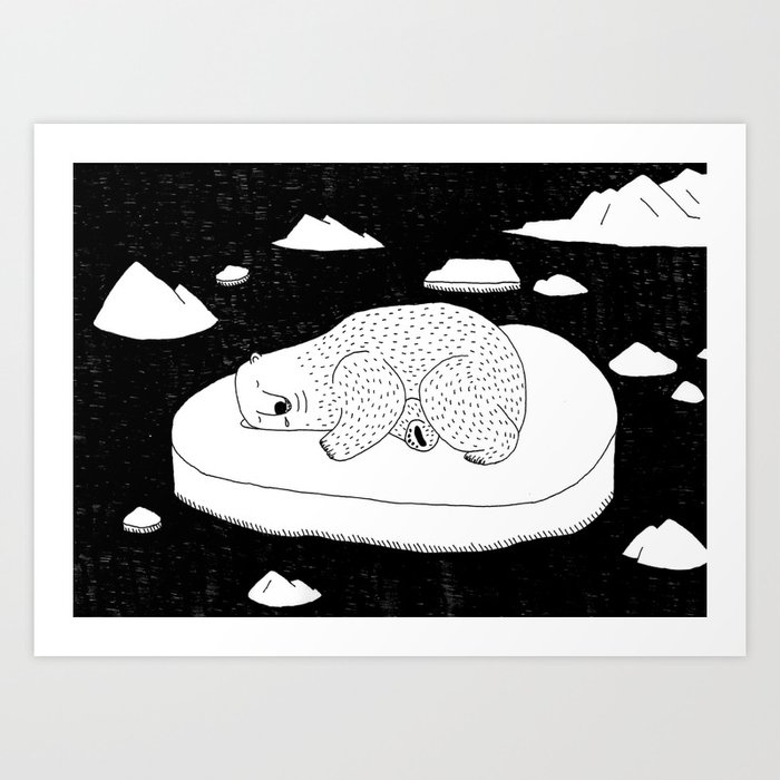 SLEEPING POLAR BEAR Art Print by J:o) | Society6