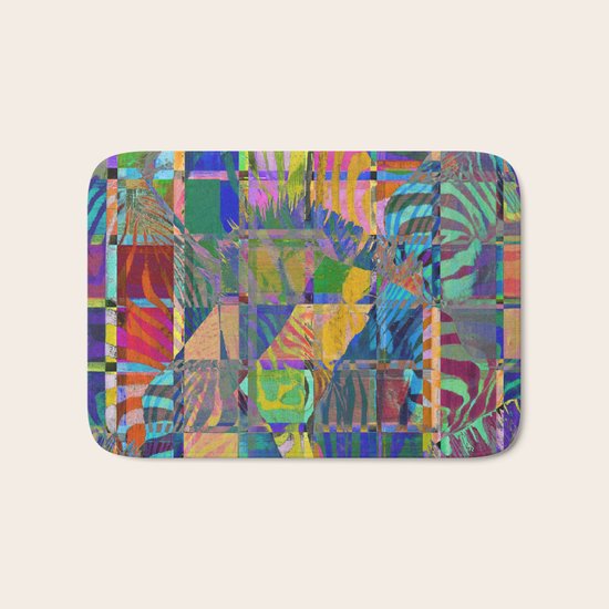 Colorful Zebras Bath Mat