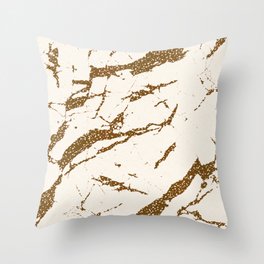 Marble Texture - Rust Brown Throw Pillow