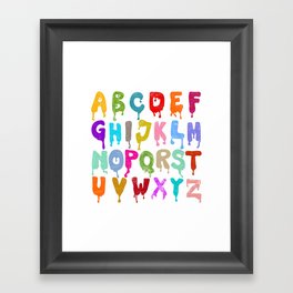 Alphabet Drips Framed Art Print