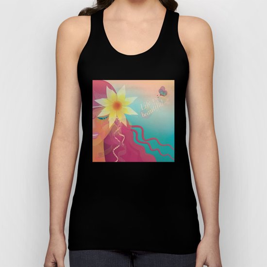 Girl with Pink Hair Unisex Tank Top