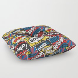 Modern Comic Book Superhero Pattern Color Colour Cartoon Lichtenstein Pop Art Floor Pillow