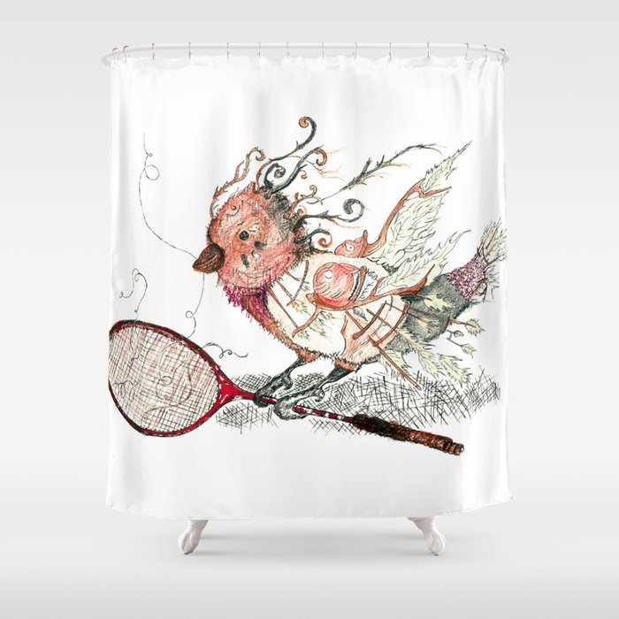 The Wild Badminton Birdie Shower Curtain