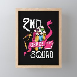 2nd Grade Squad Student Back To School Framed Mini Art Print