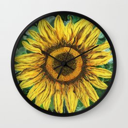 Giant Sunflower Painting Wall Clock