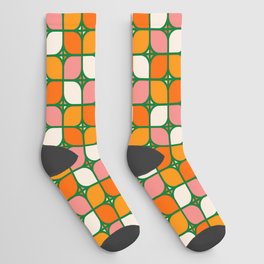Buttercup Clover Socks | Retro, Curated, Retropattern, Digital, Modpattern, Modflowers, Geometric, Flowerpattern, Retroart, Modleaves 