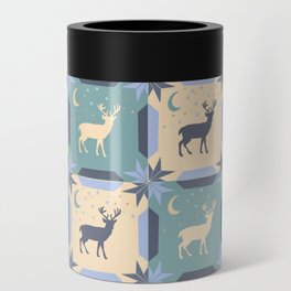 Blue Buck Checker Pattern Can Cooler