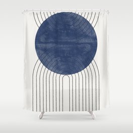 Mid Century Modern Blue Perfect Balance Shower Curtain