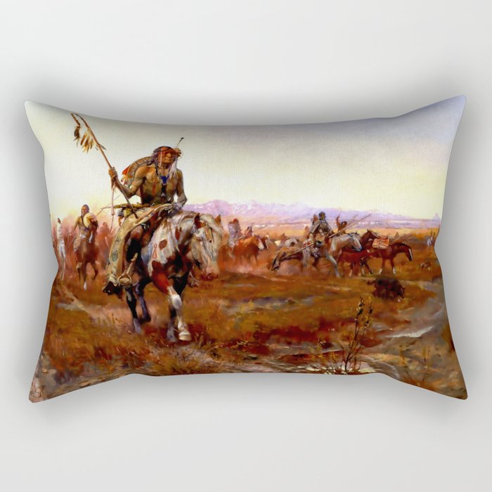“The Medicine Man” by Charles M Russell Rectangular Pillow