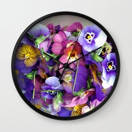 Pansies Harvest Wall Clock