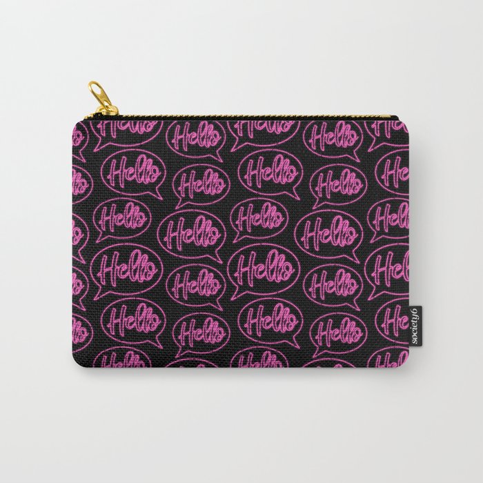 Hello Neon Pattern Carry-All Pouch