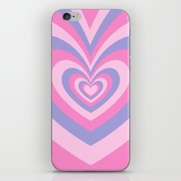 Hypnotic 70s Beating Hearts Pink + Violet iPhone Skin