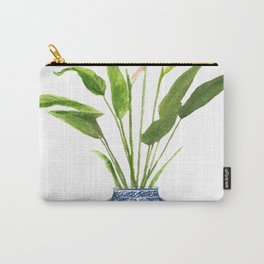 Chinoiserie chic decor Carry-All Pouch | Botanical, Bluewhite, Watercolor, Mingvase, Flower, Asia, Wallart, Chinoiseriedecor, Chinoiserie, Paradiseflower 