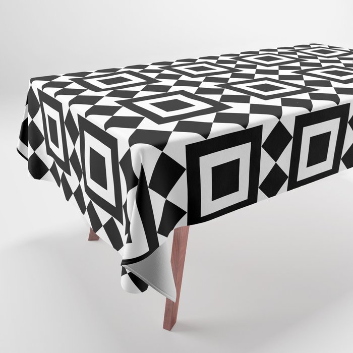 Tiles Black Tablecloth