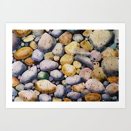 beach stones Art Print
