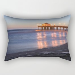 Manhattan Beach Pier Nighttime Mystical Photo Rectangular Pillow