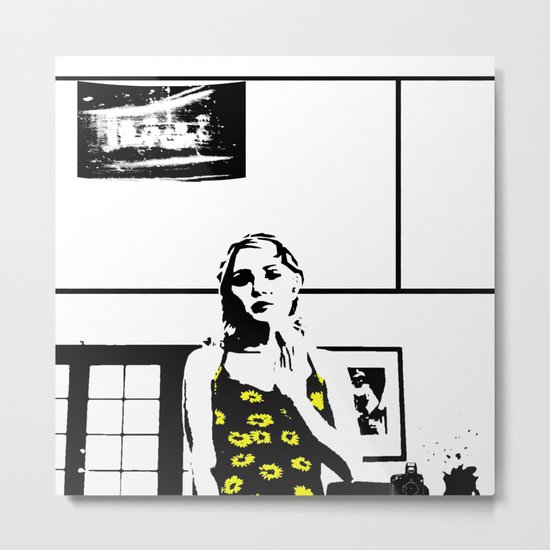 Sunflower Girl Metal Print