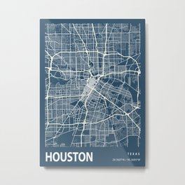 Houston Blueprint Street Map, Houston Colour Map Prints Metal Print | Mapslineposter, Citywallart, Mapprintcity, Mapprintforwall, Mapprintdesign, Citymapprint, Houstoncitymaps, Mapsposter, Mapprintart, Mapprintpaper 