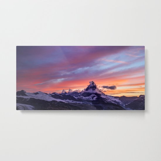 Himalayas Fishtail Mountain Sunset Metal Print