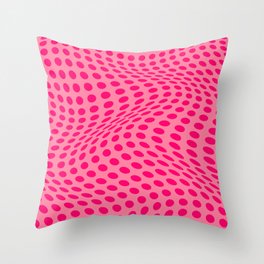 Wavy Dots Bubblegum Pink Throw Pillow