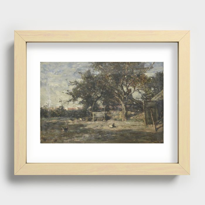 Boerenerf bij Noorden, Willem Roelofs (I), 1870 - 1897 Recessed Framed Print