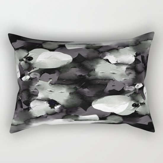 Raw Paint 2 - Black And White Rectangular Pillow