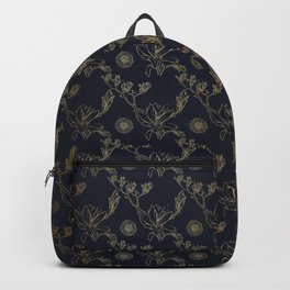 Magnolia And Daisy Seamless Pattern Backpack