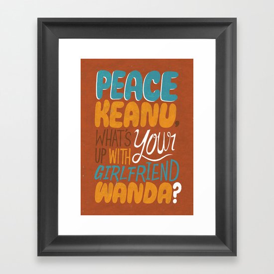 Peace Keanu Framed Art Print