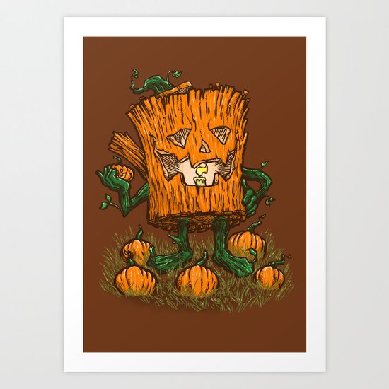 The Pumpkin Log Art Print