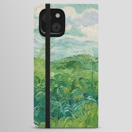 Green Wheat Fields, Auvers, 1890, Vincent van Gogh iPhone Wallet Case