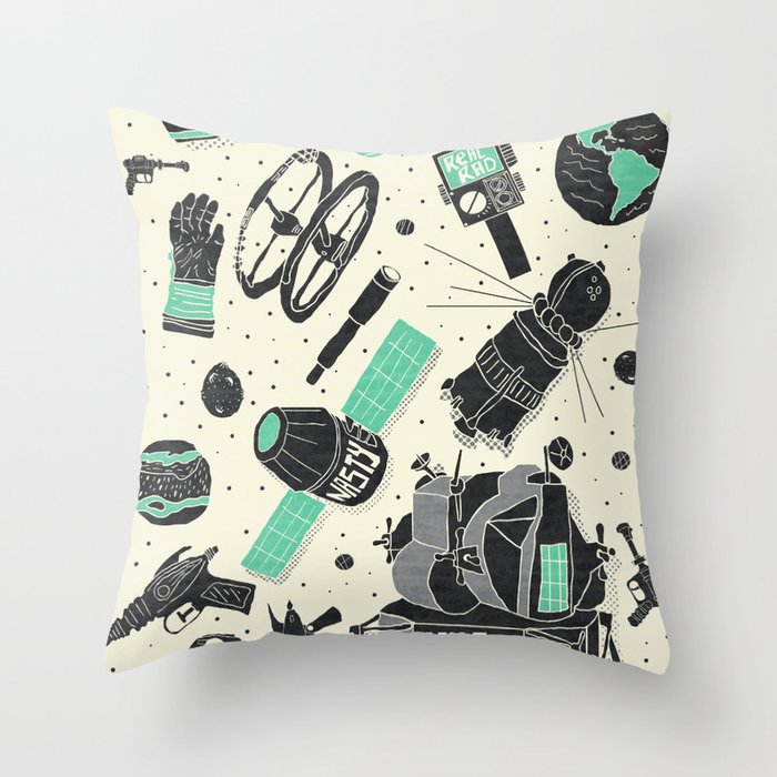 Space Funk Throw Pillow