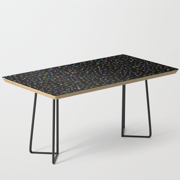 Colorful Sprinkles Jimmies on Black Background Playful Simple Pattern Coffee Table