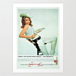 Vodka Martini - Julie Newmar Cowgirl - When I say Bloody Mary...Alcoholic Beverages Vintage Poster Art Print