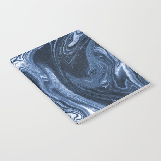 Ren - indigo ink india ink marble pattern texture art print cell phone case with marble blue joy Notebook