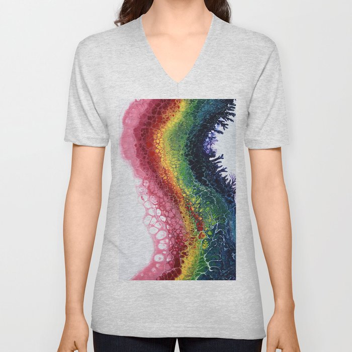 Rainbow V Neck T Shirt
